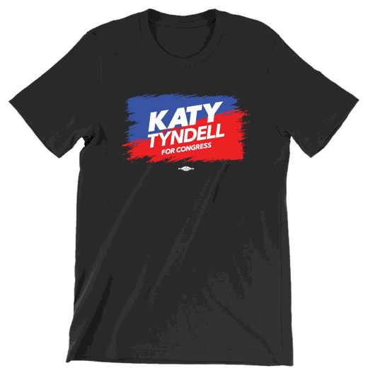 Katy Tyndell for Congress unisex black t-shirt